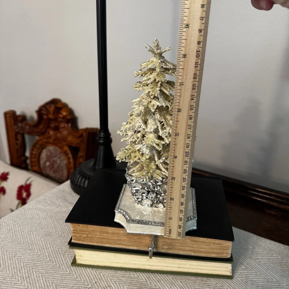 Olivia Riegel‎ Flocked Swarovski Crystal Pewter Christmas Tree Stocking Holder